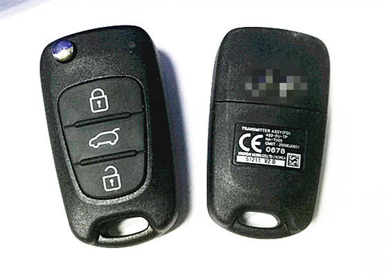 Black Hyundai Flip Remote Key HA-T005 With 46 Chip PCF7936 3 Button For Hyundai I30