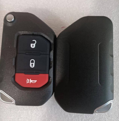 433Mhz 2 + 1 button FCC OHT1130261 4A Chip Keyless Flip Key For Jeep Wrangler